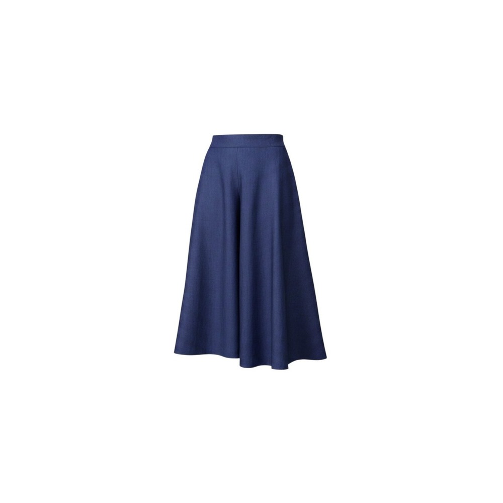 Step In Style Culottes Womens S Denim Blue New Wide Leg Flowy Pants AA16-485 D